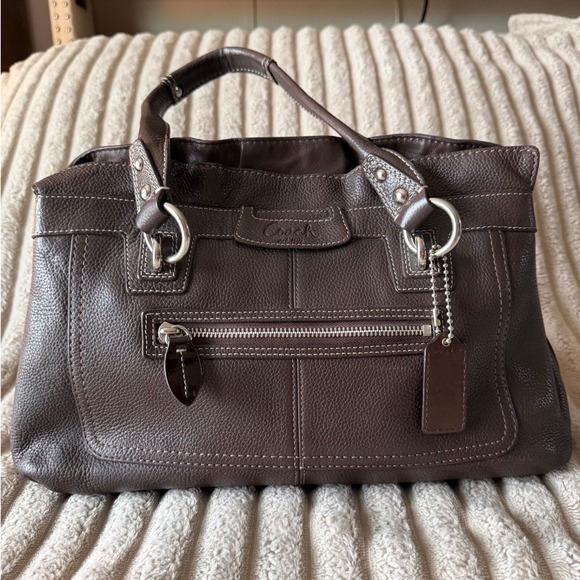 Coach Handbags - Coach Penelope Shopper Tote Brown Pebbled Leather Shoulder Bag F14686